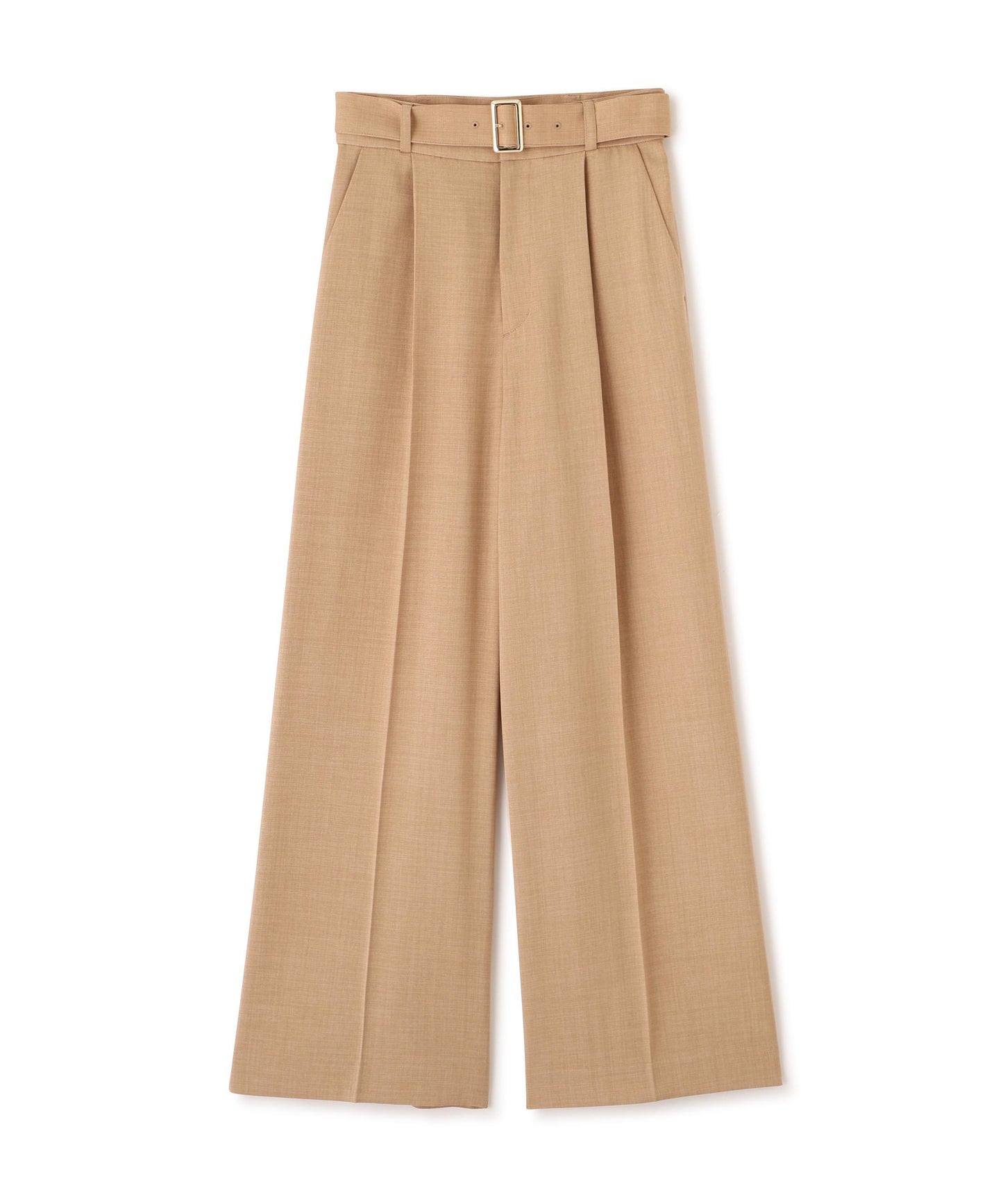 ＜ウォッシャブル＞ベルト付きタックワイドパンツ　26SS