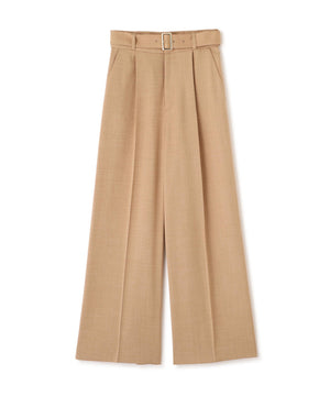＜ウォッシャブル＞ベルト付きタックワイドパンツ　26SS