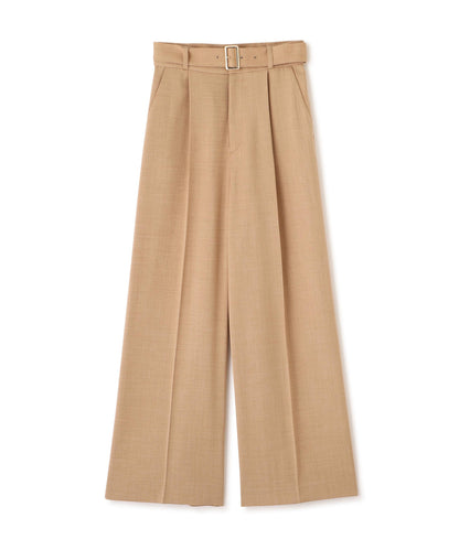 ＜ウォッシャブル＞ベルト付きタックワイドパンツ　26SS
