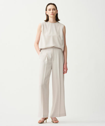 ウールタッチパンツ アイボリー ¥14,980 クールタッチツイル ストレートパンツ – &DROBE (アンドローブ)