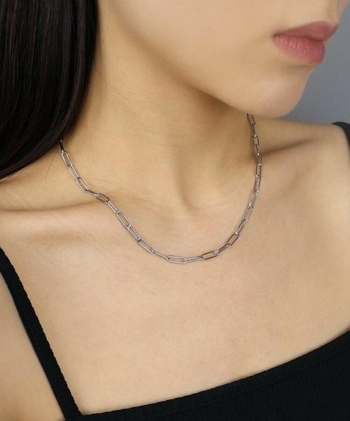 オーバルチェーンツインネックレス