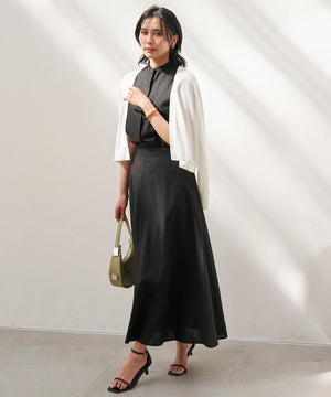 リネンレーヨン セミフレアスカート