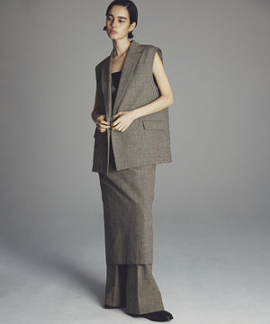 グレンチェック ワイドパンツ