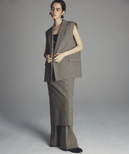 グレンチェック ワイドパンツ