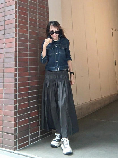 シャーリングフレアスカート