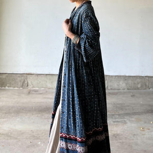 ブロックプリントワンピースコート