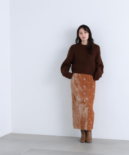 クロップドアゼフォルムニット