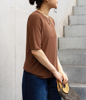 ダブルチュールハーフスリーブカットソー