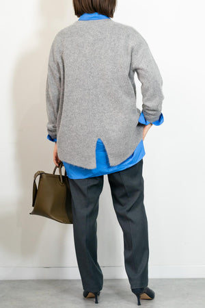 FOX混バックスリットオーバーニット