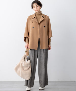 ウールライトリバー ポンチョシルエット コート