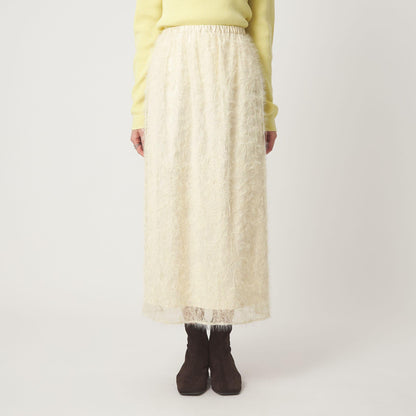 シアー レース ギャザー スカート