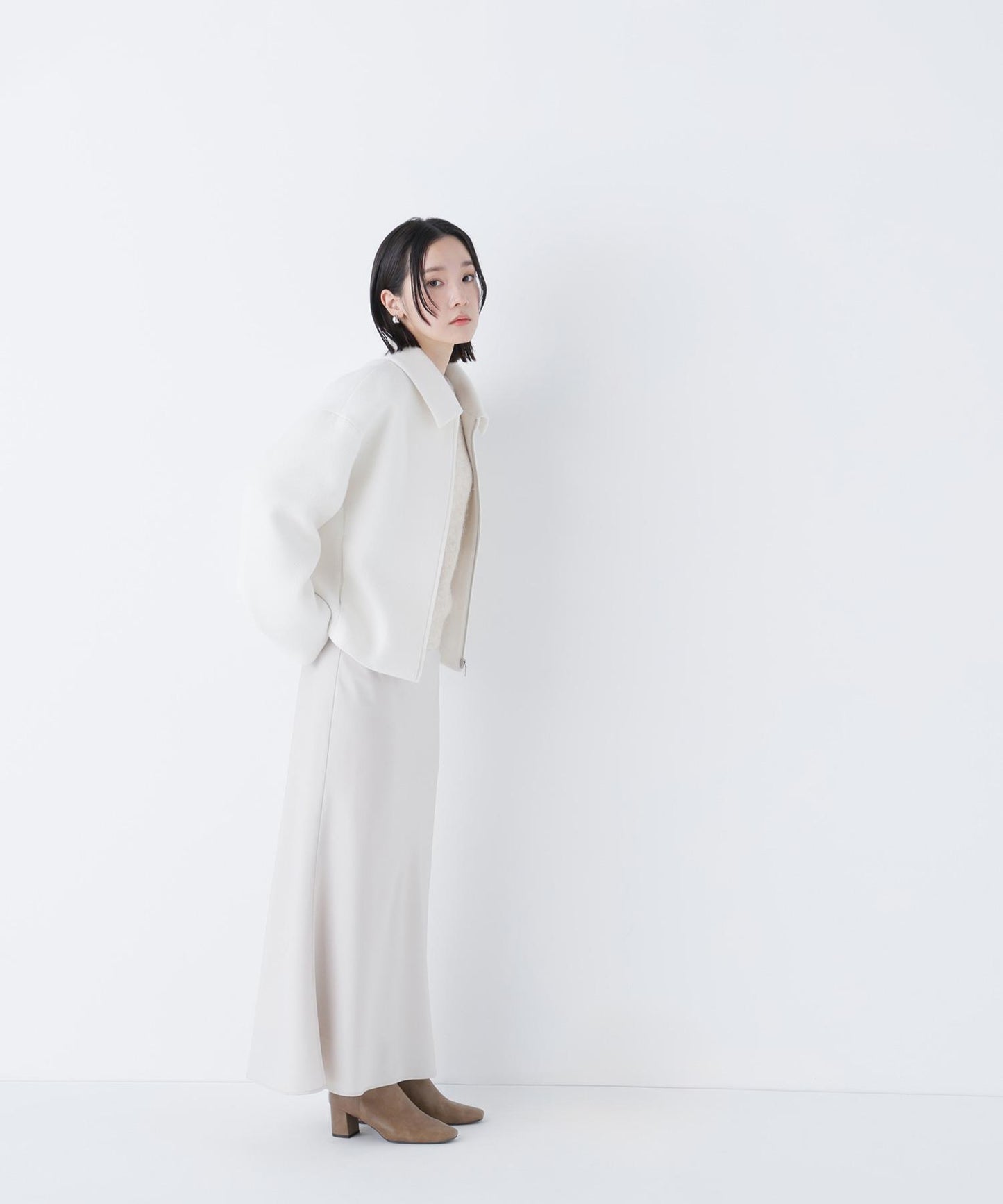 ＜朝比奈 彩さんコラボ＞ステンカラージップブルゾン