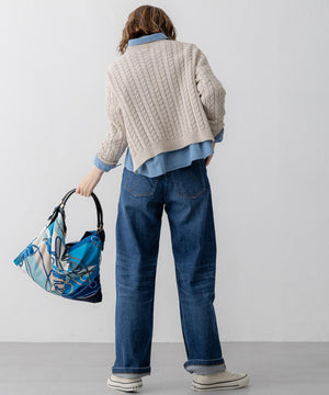 23区DENIM ストレッチ ワイドパンツ