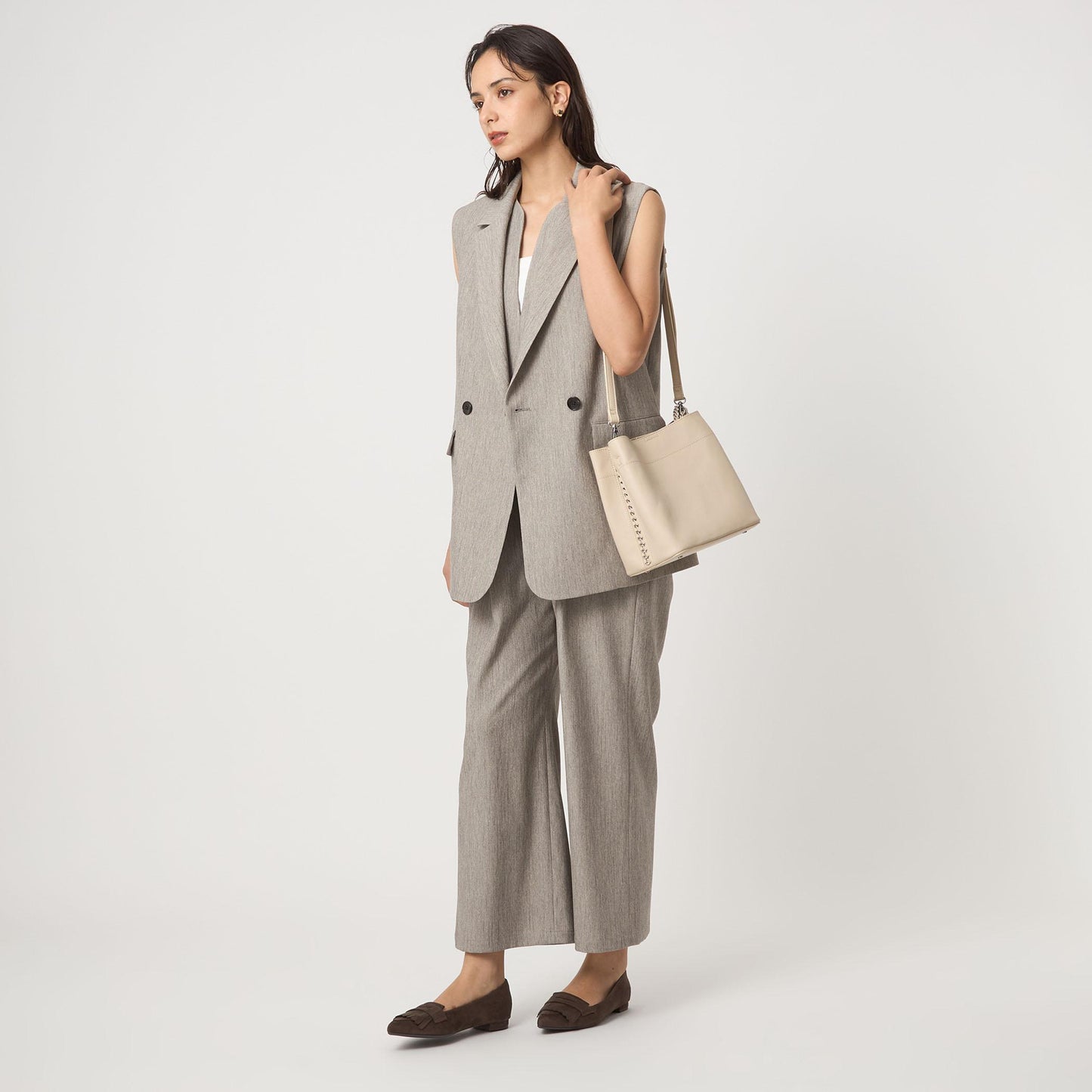 チェーンハンドル 2WAY スクエアバッグ ショルダーバッグ