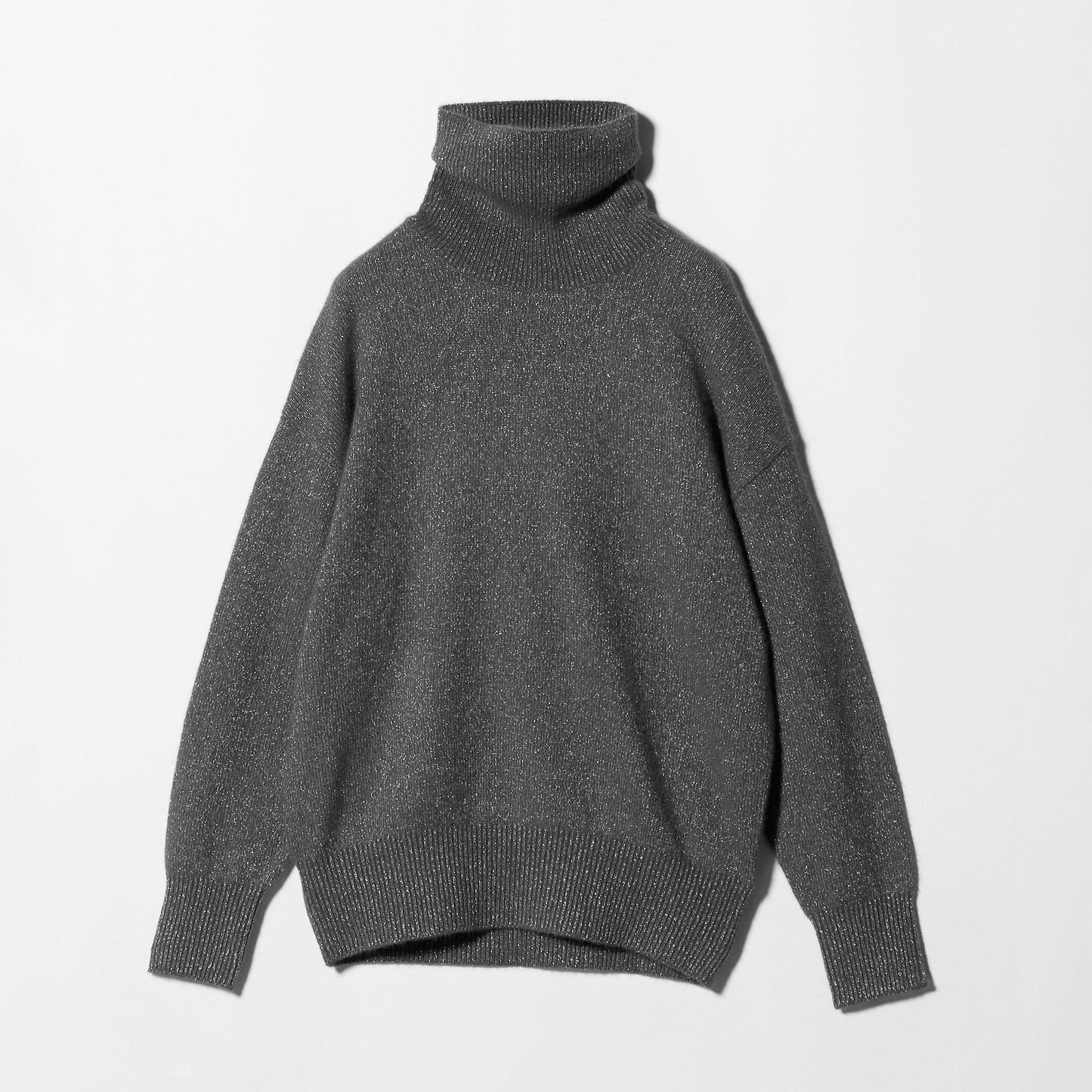 フォックス ウール ラメ タートルネック ニット