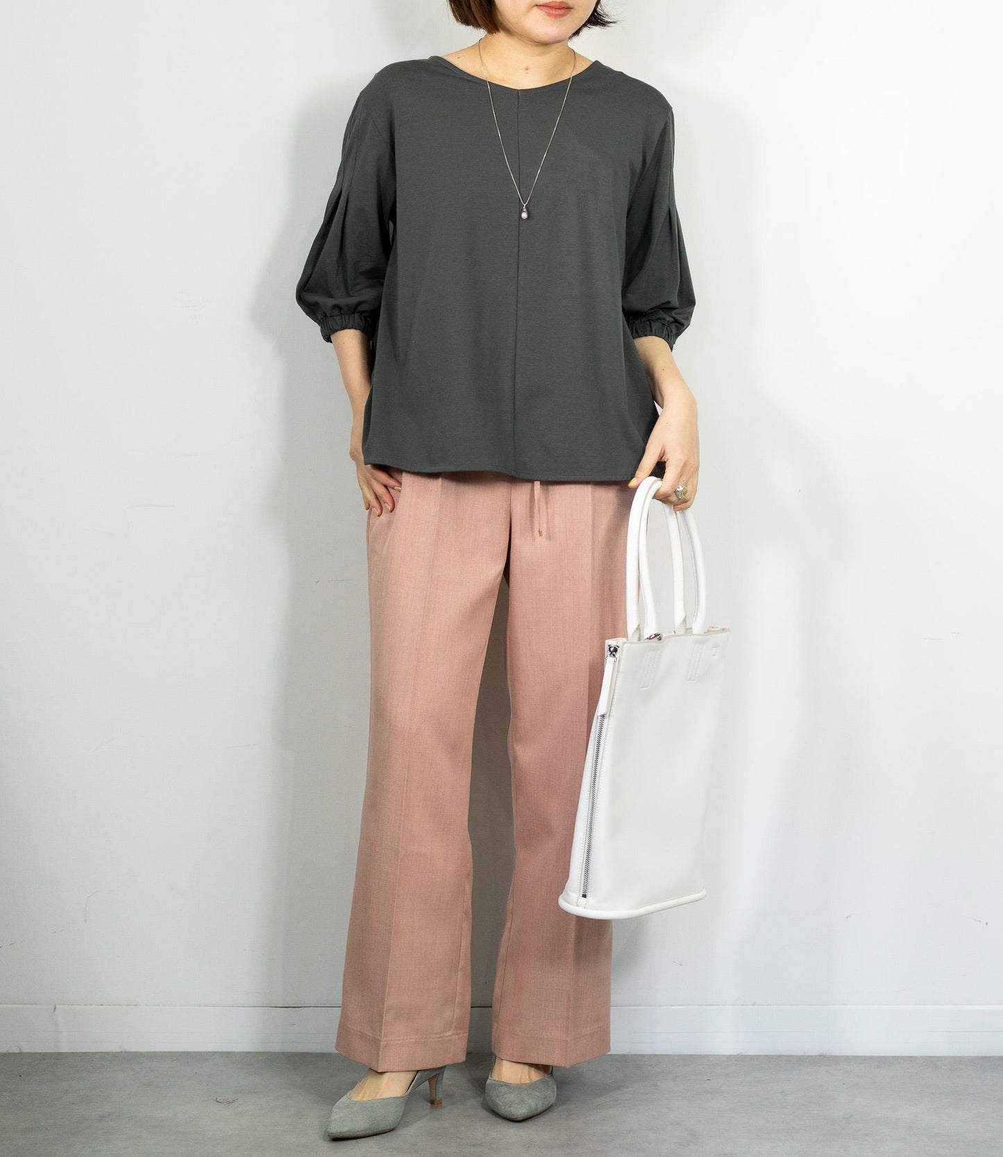 シルケットVネックカットソー