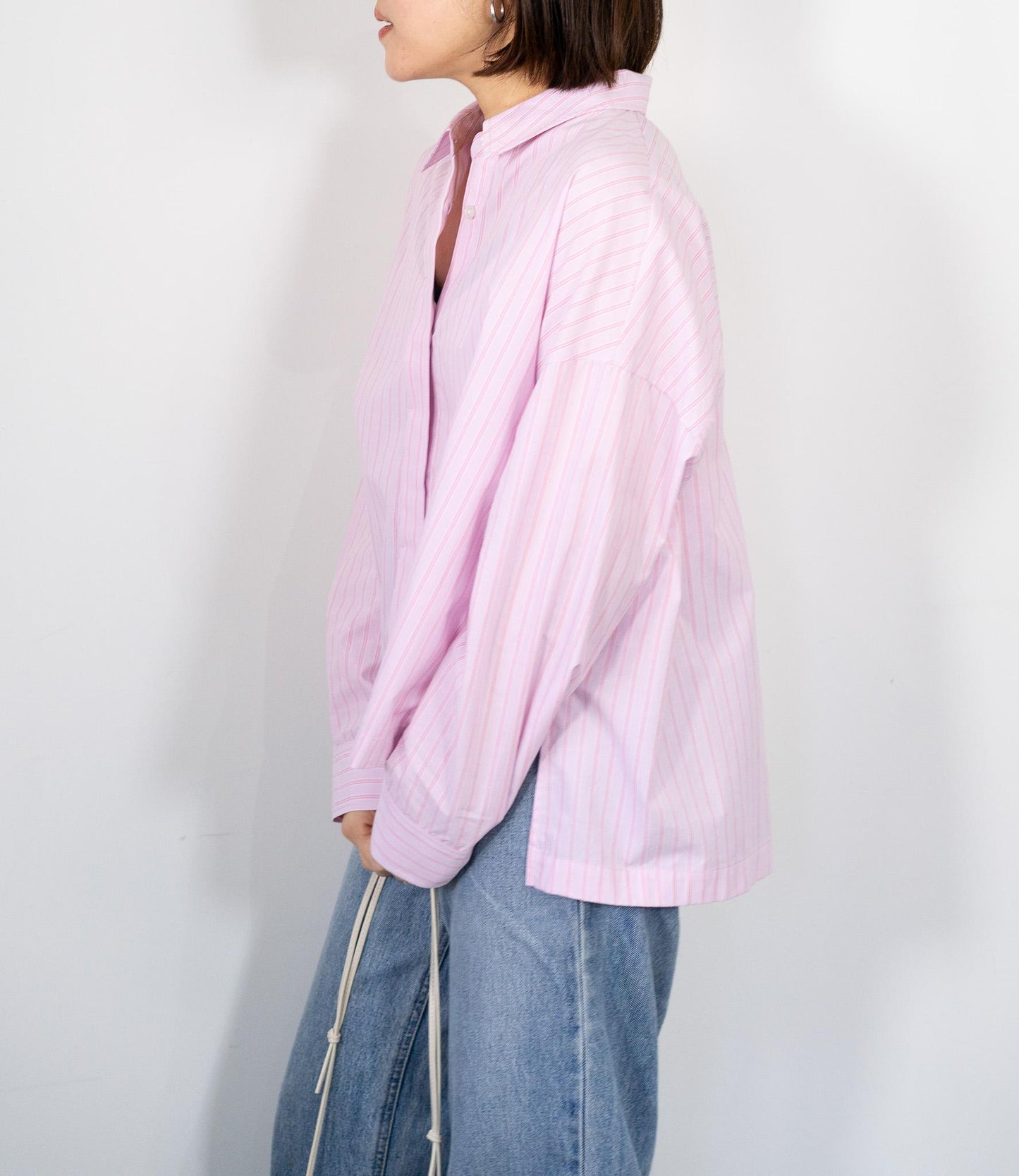 先染めストライプシャツ