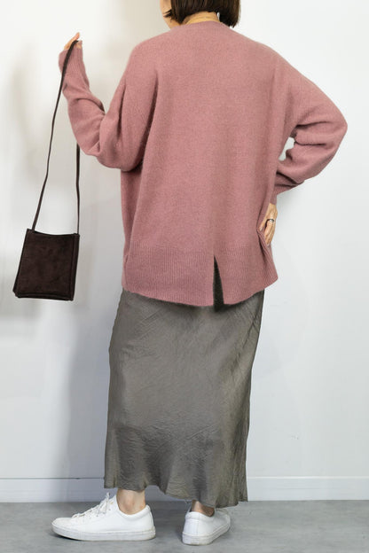 FOX混バックスリットオーバーニット