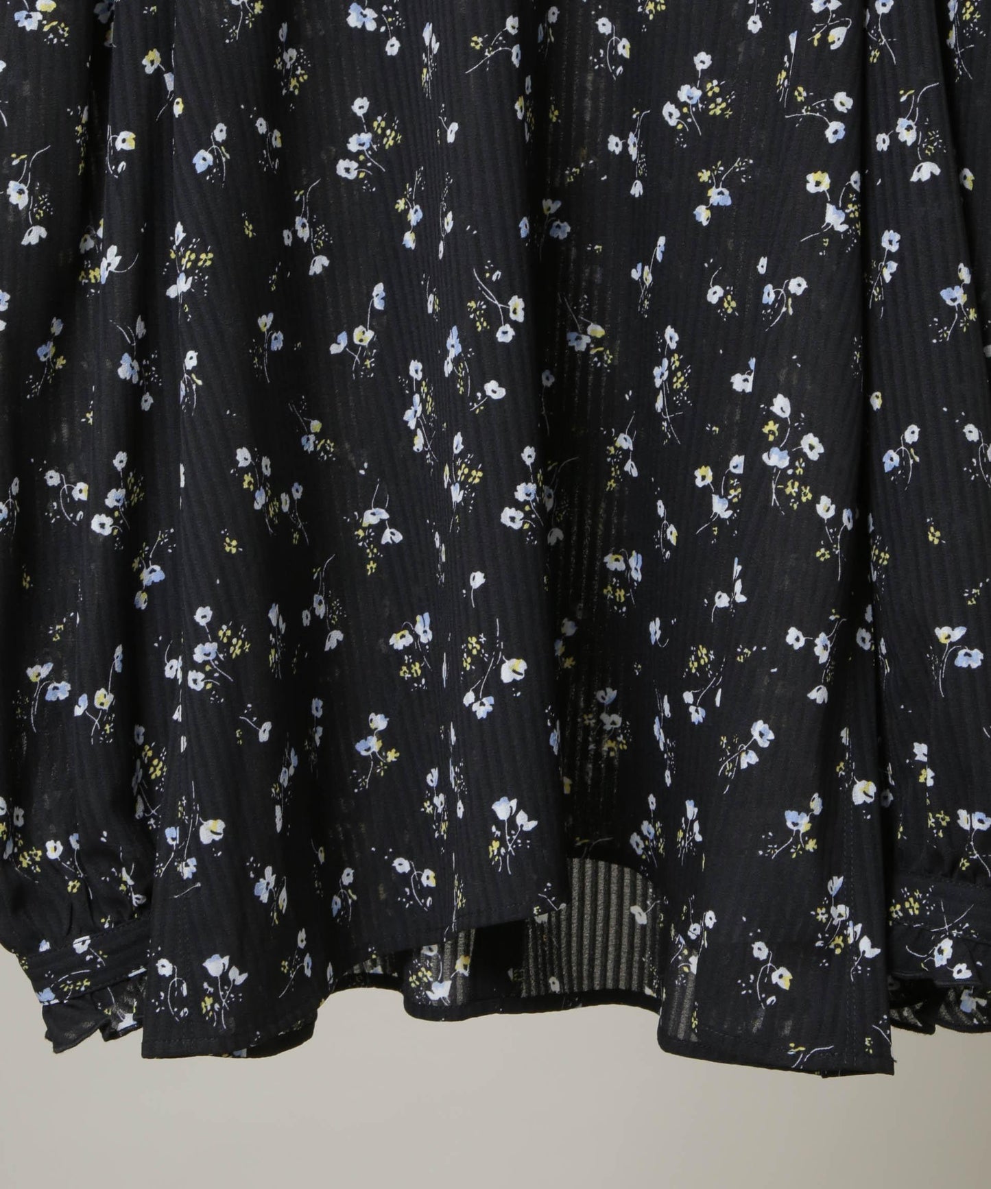 フラワープリントスタンドフリルブラウス(セットアップ可)