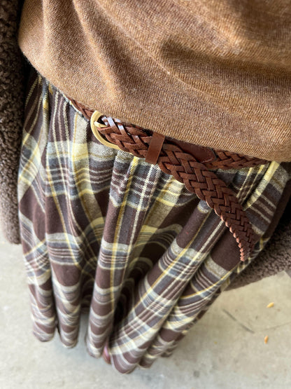 レザーメッシュベルト（茶.黒）