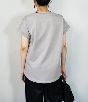 【接触冷感】レタリングフレンチスリーブTシャツ