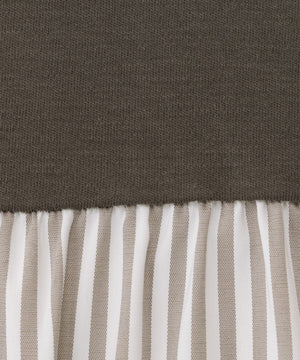 7分袖異素材切替カットソー