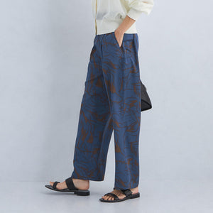 アート ボタニカル プリント パンツ