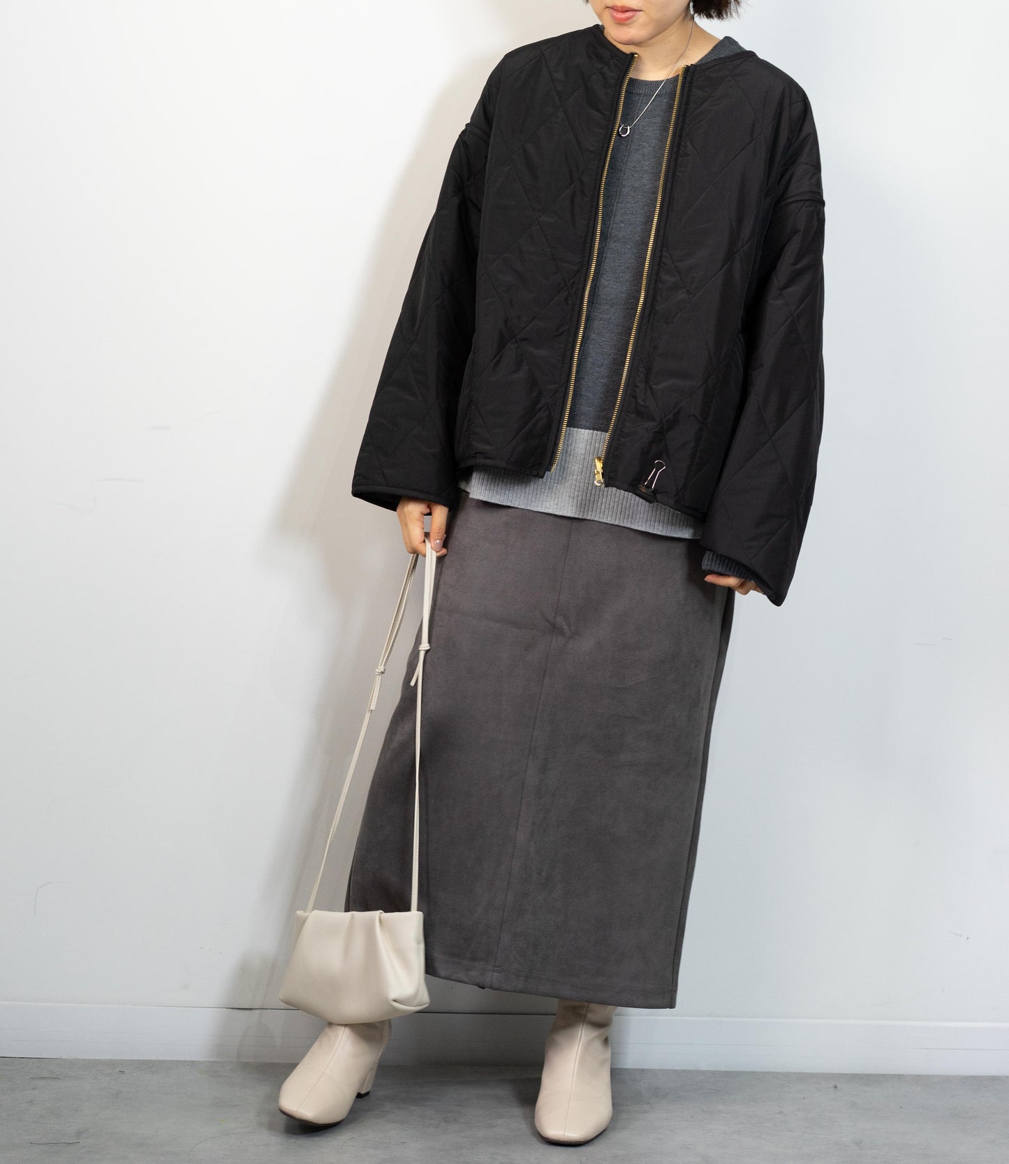 リバーシブルファーキルティングアウター