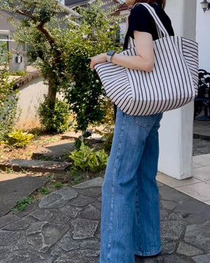 ストライプトートバッグ