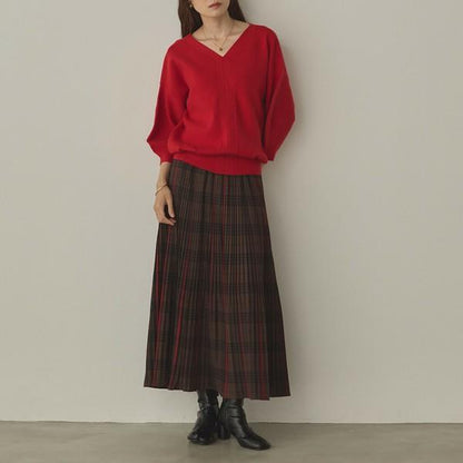 グレンチェックプリーツスカート