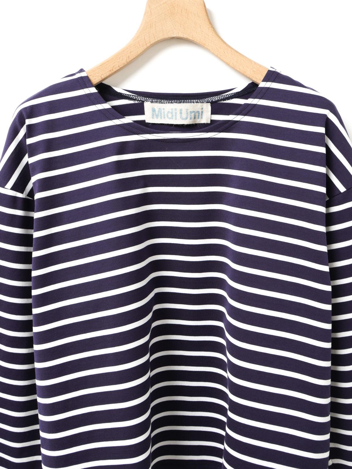 MidiUmi ボーダーワイドプルオーバー