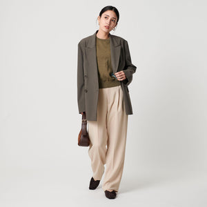 タックワイドストレートパンツ ウォッシャブル