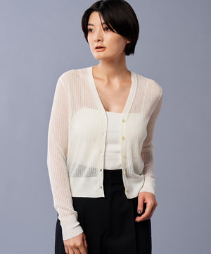 シアー リブ ニット カーディガン（uncrave STANDARD）