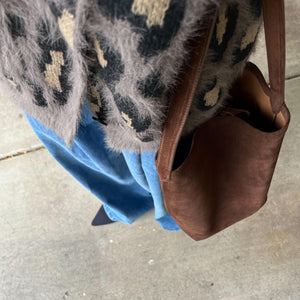 本革スエードショルダーバッグ