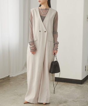 ダブルボタンジレオールインワン