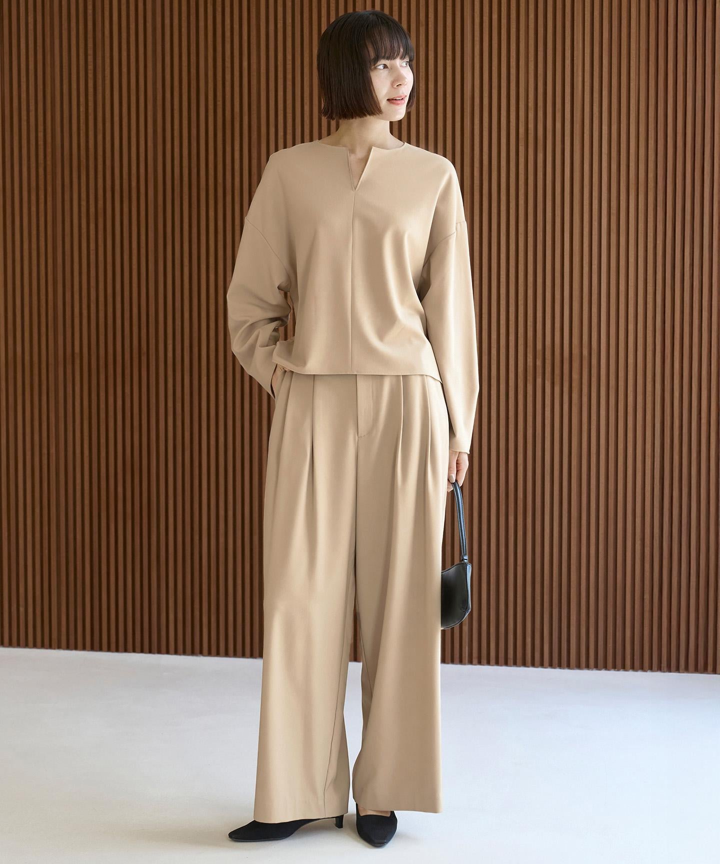 マイビューティ タックワイドパンツ