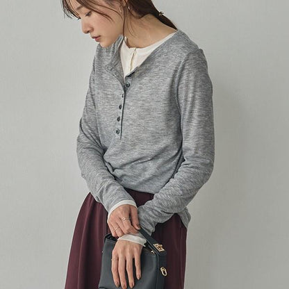ヘンリーネックアンサンブルカットソー