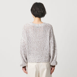 カラーミックス クルーネックニット