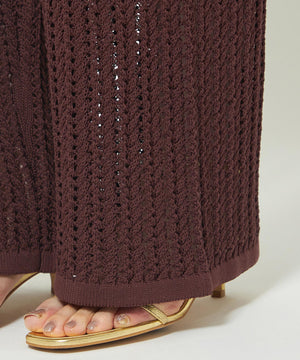 シースルーケーブルニット パンツ