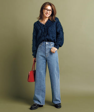 撥水 ワイドストレートデニム