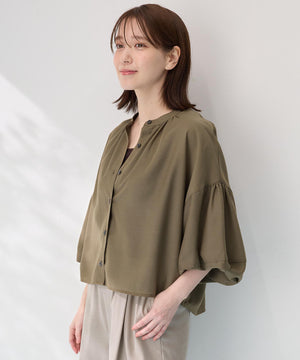 シアーテックリネンギャザーブラウス