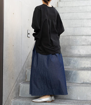 サーキュラーフレアスキッパーブラウス