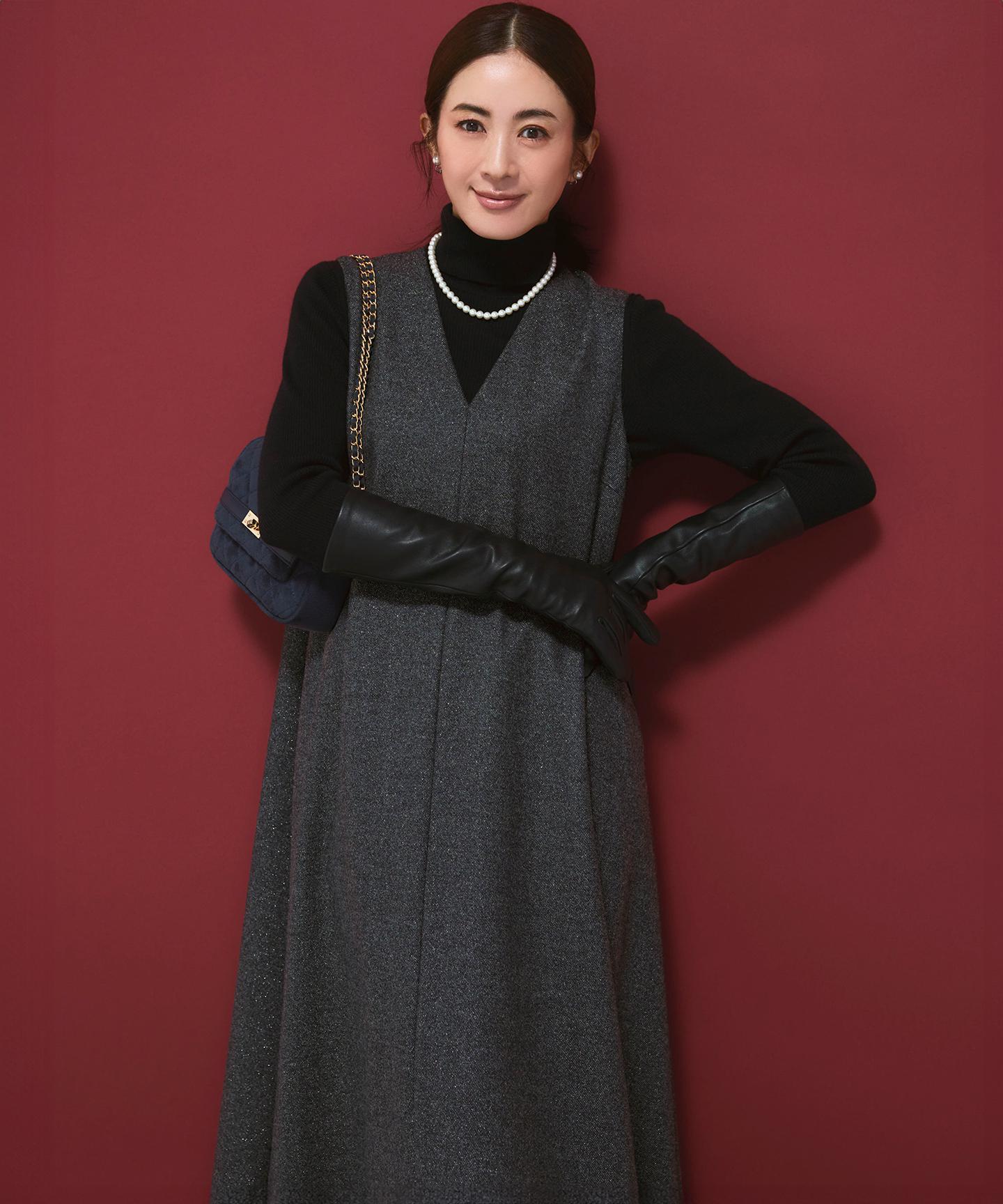 スエード キルティング ショルダーバッグ