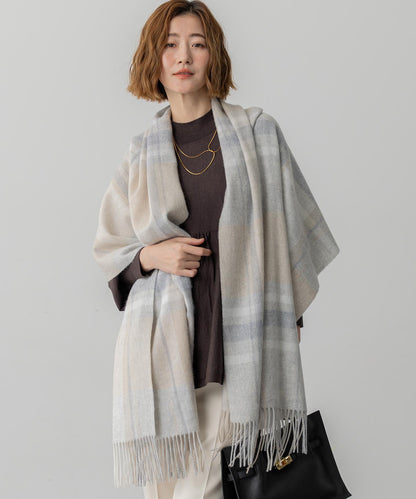 カシミヤ チェック ストール