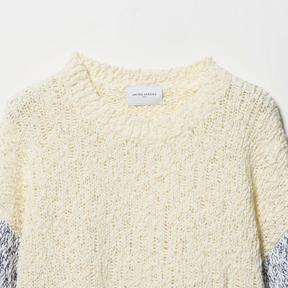 カラーミックス クルーネックニット