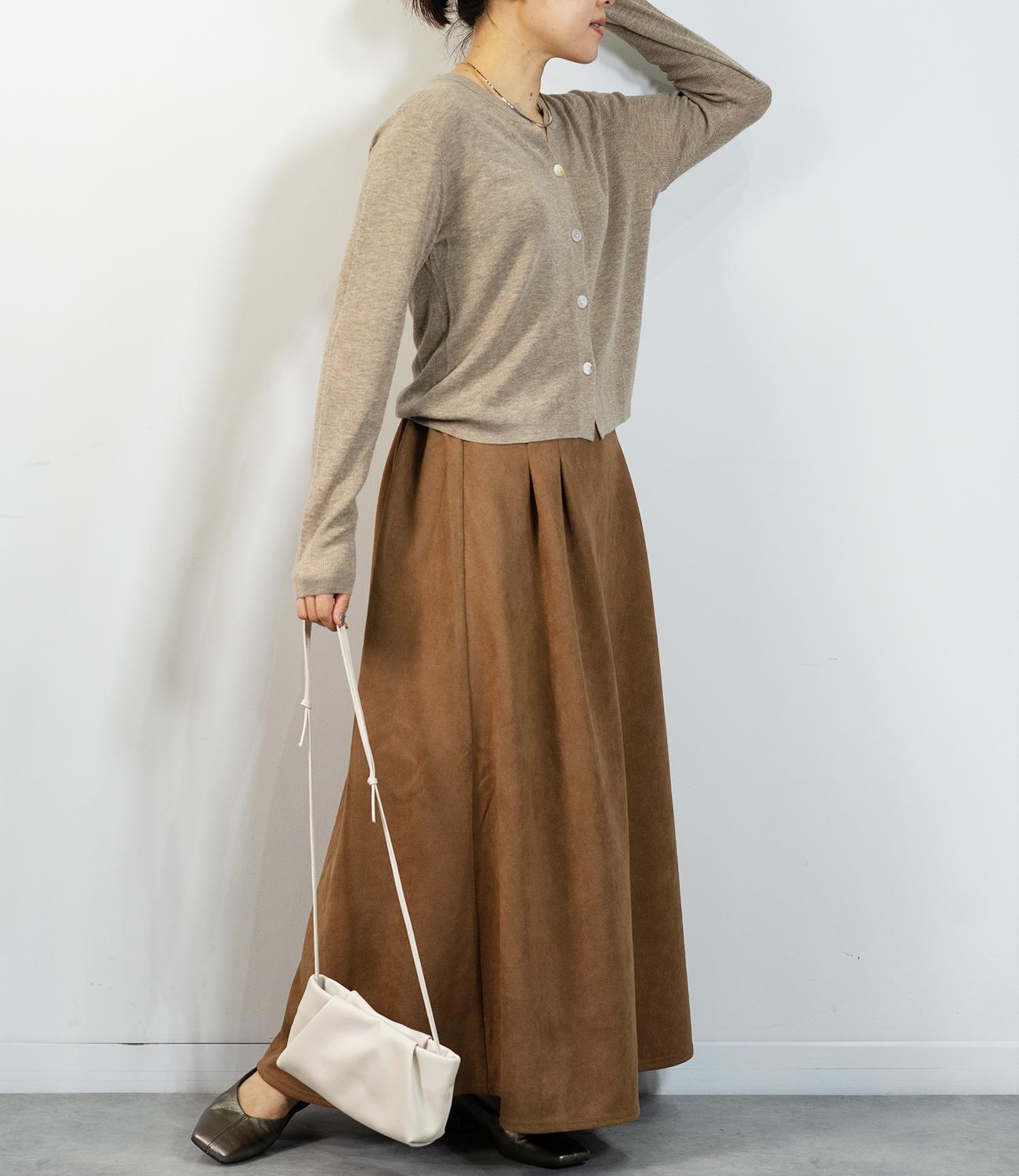 スウェードフレアスカート