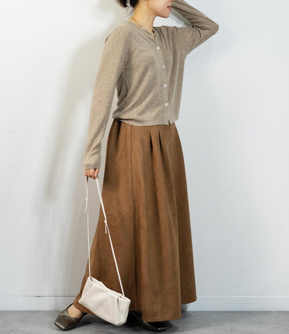 スウェードフレアスカート