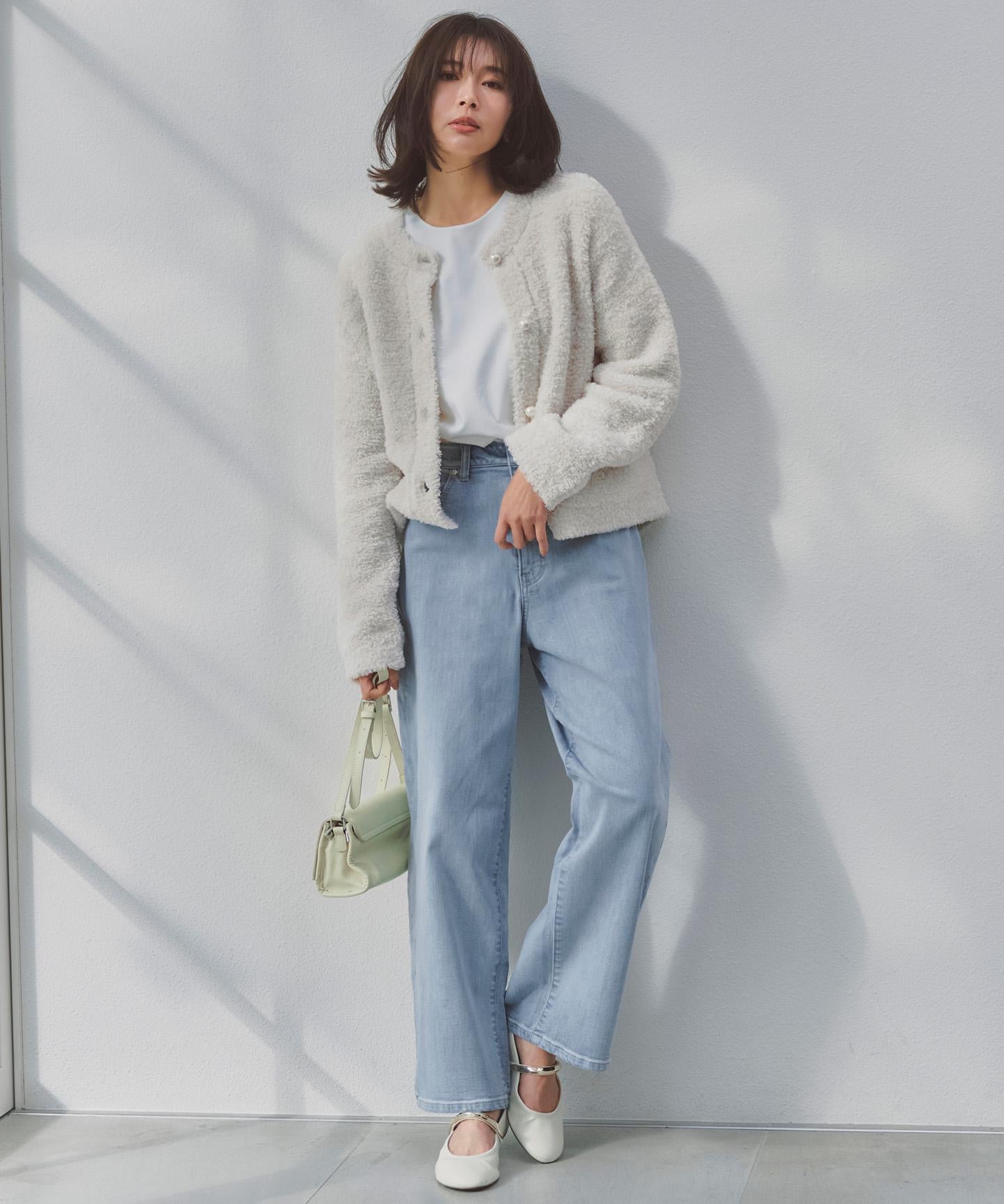 撥水ストレッチ ルーズワイドデニム