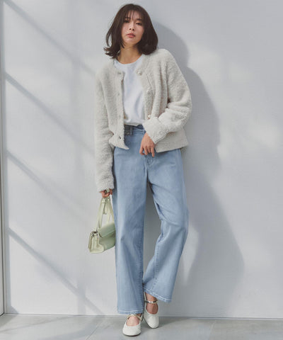 撥水ストレッチ ルーズワイドデニム