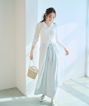 ナローリボンイージーワイドパンツ